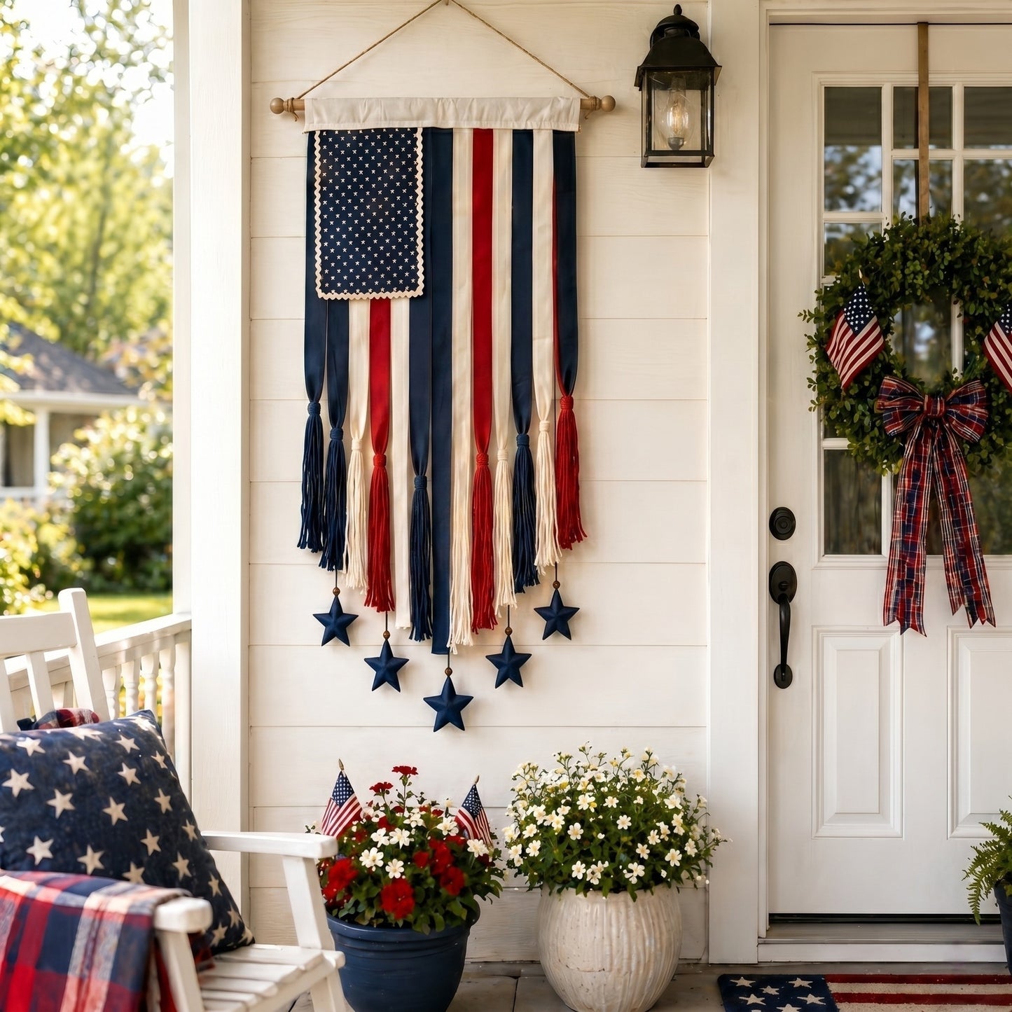 50% OFF๐ฅ4 x 2.3 Ft Lighted Rag American Flag Banner - ๐ USA 250th Celebration