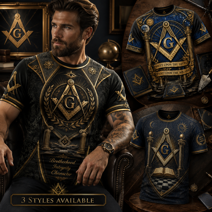 Freemason All-Over Print T-Shirt - Masonic Gifts For Men, Lodge Brothers & Members - Brotherhood & Tradition