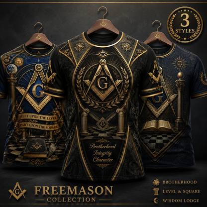 Freemason All-Over Print T-Shirt - Masonic Gifts For Men, Lodge Brothers & Members - Brotherhood & Tradition