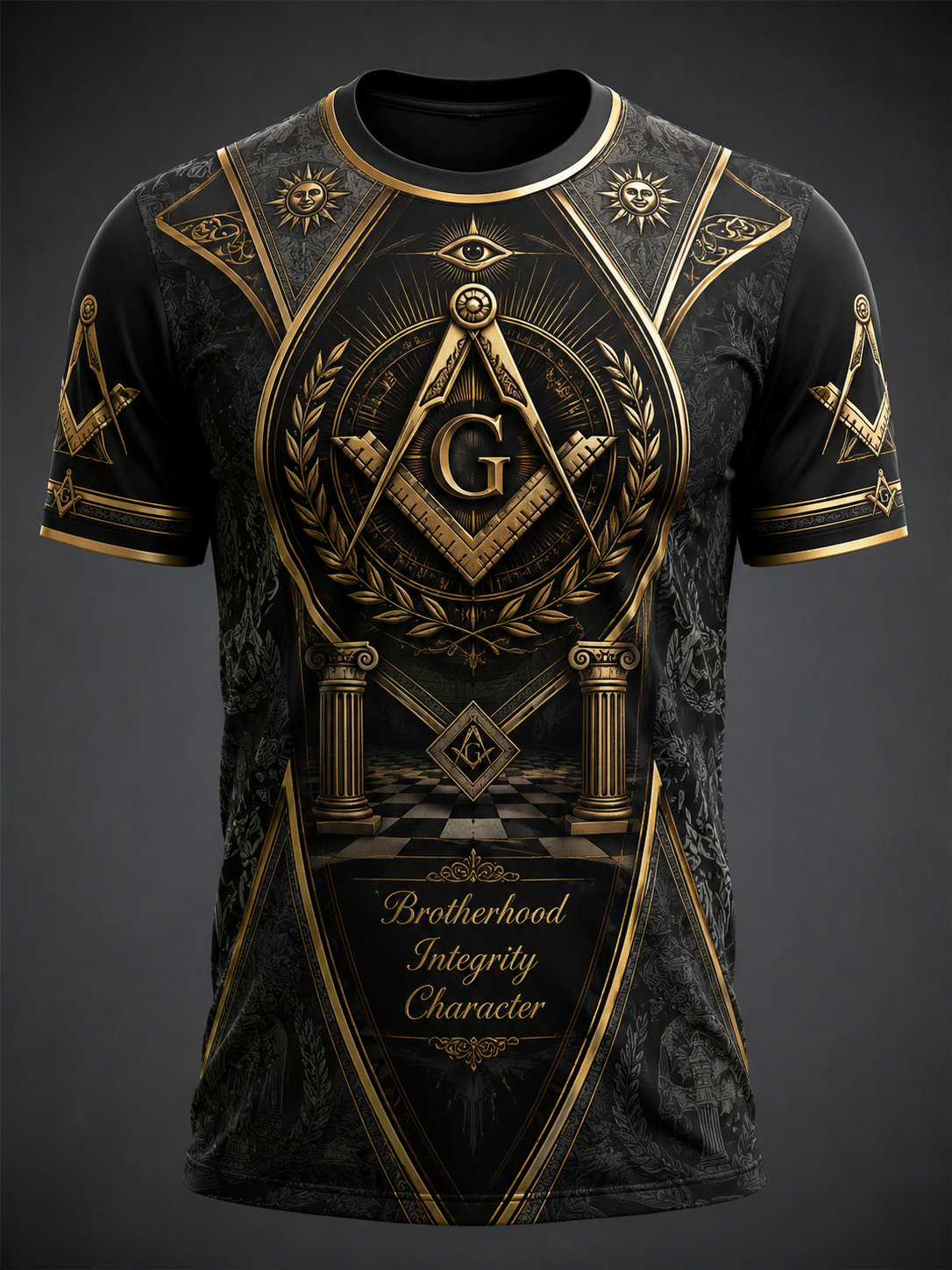 Freemason All-Over Print T-Shirt - Masonic Gifts For Men, Lodge Brothers & Members - Brotherhood & Tradition