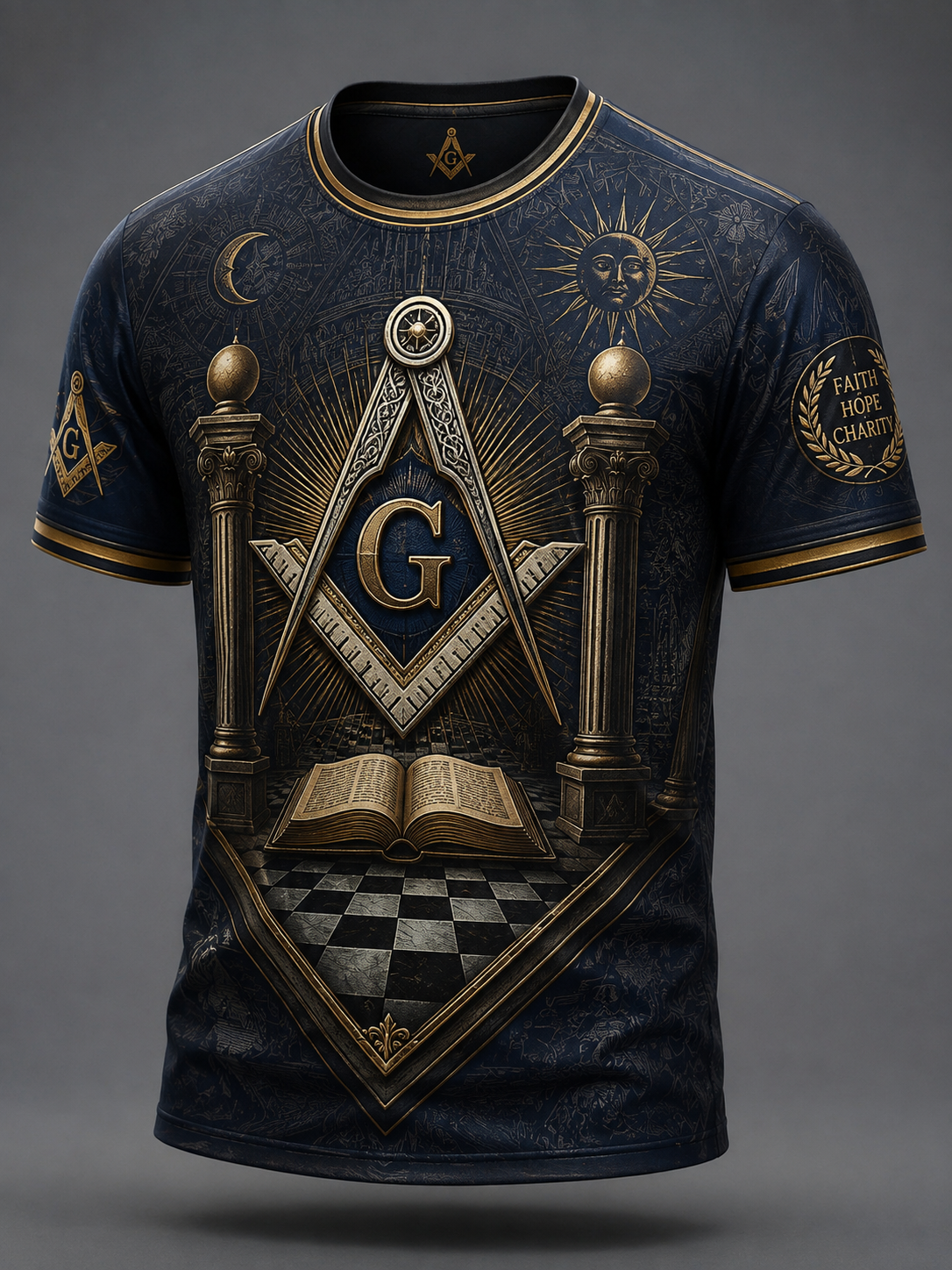 Freemason All-Over Print T-Shirt - Masonic Gifts For Men, Lodge Brothers & Members - Brotherhood & Tradition